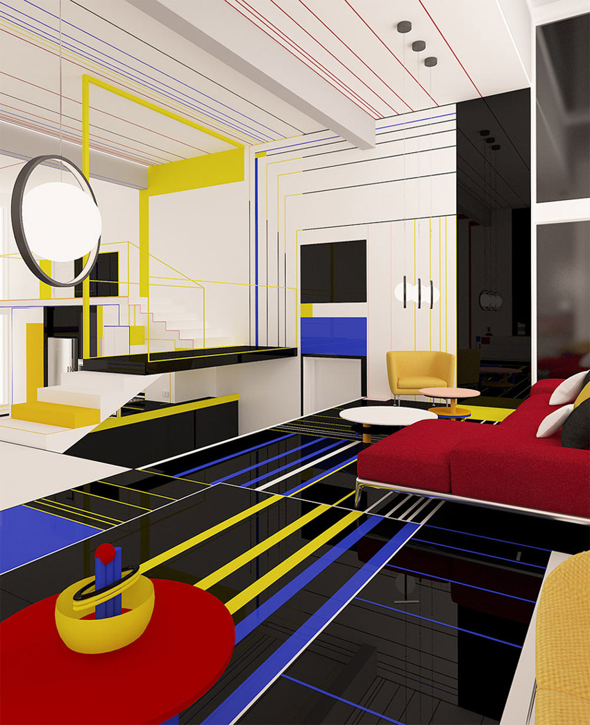 Chiêm ngưỡng căn hộ màu sắc cảm hứng từ tác phẩm của họa sĩ Piet Mondrian-7