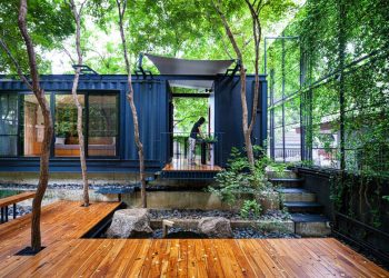Cây xanh bao quanh ngôi nhà container kết nối nhiều thế hệ-5