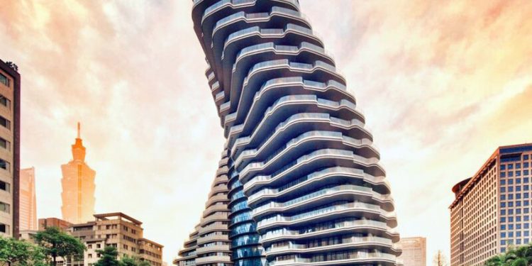 Tòa nhà tháp xoắn chứa hàng chục ngàn cây xanh ở Đài Bắc - 1