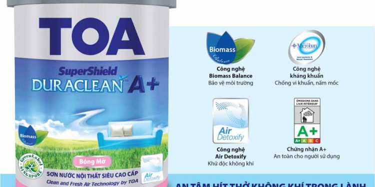 Làm sạch không khí trong nhà với sơn Supershield Duraclean A+