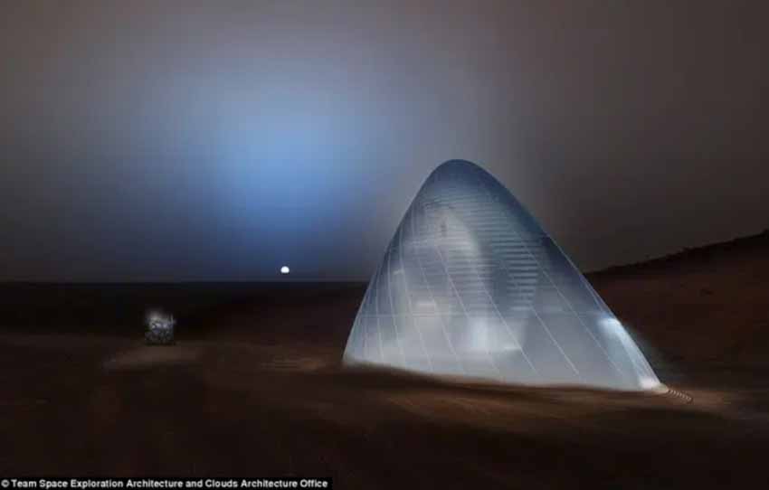 Phối cảnh 3D cho thủ đô tương lai của Sao Hỏa