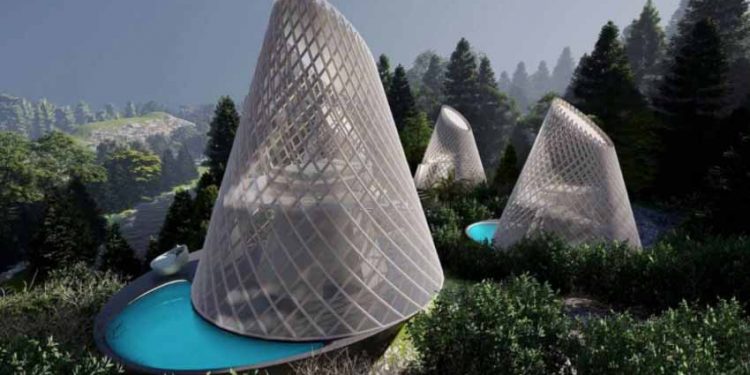 Những cabin hình nón độc đáo trong ngôi làng sinh thái ở Mexico