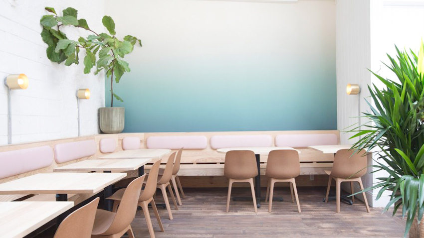 Không gian phủ đầy cây xanh tại nhà hàng ẩm thực Việt Nam – Di An Di ở Brooklyn