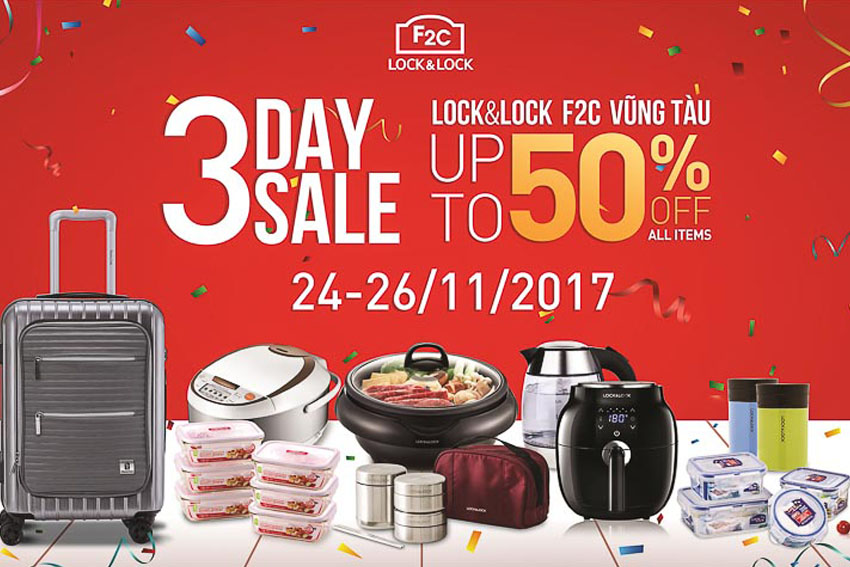 Giảm giá đến 50% mừng LOCK&LOCK F2C Vũng Tàu trở lại