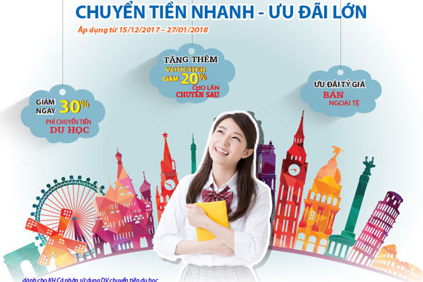 SCB ưu đãi phí chuyển tiền du học