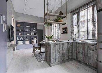Mở rộng không gian sống với tông màu xám và thiết kế cửa trượt thông minh