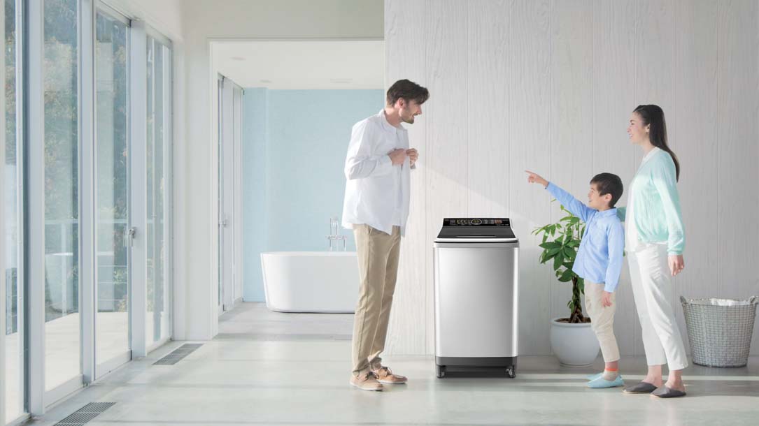Panasonic V5 – máy giặt nước nóng cửa trên