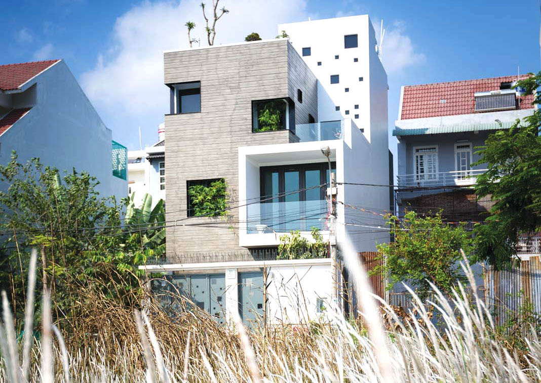 Ngôi nhà hình khối đơn giản với những ô vuông