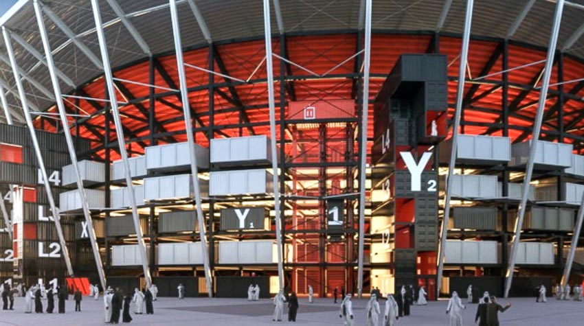 Bản thiết kế sân vận động Ras Abu Aboud Stadium phục vụ cho FIFA World Cup