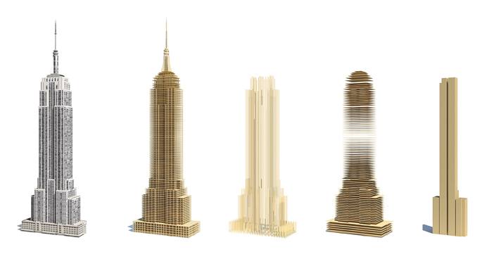 Theo các chuyên gia của Metsä Wood, trong tương lai không xa, các cao ốc cỡ Empire State Building ở New York (bìa trái) cũng có thể xây bằng gỗ