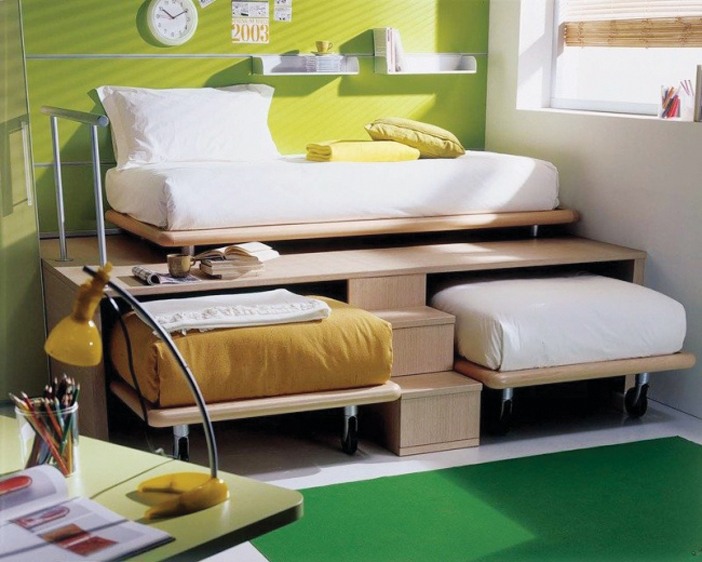Một thiết kế thông minh: “Kéo ra thành hai giường dành cho trẻ con