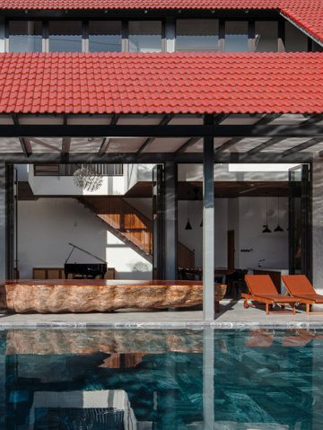 Nhà gấp mái ngói đỏ – Chốn thư giãn bình yên