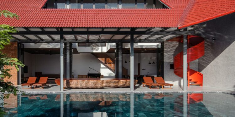 Nhà gấp mái ngói đỏ – Chốn thư giãn bình yên