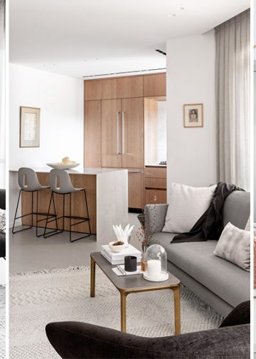 Chiêm ngưỡng căn hộ hiện đại ấm cúng với tông màu xám nhẹ và hồng pastel