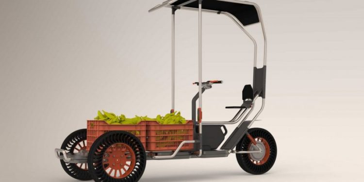 Xe đạp chạy bằng năng lượng mặt trời có thể thu gọn để giao hàng