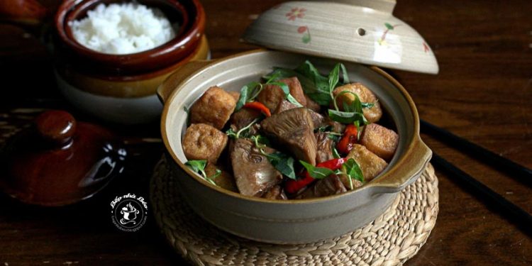 Mít non kho đậu hũ