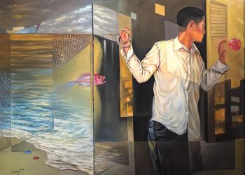 Giữ đường chân trời - tranh sơn dầu của Nguyễn Lương Sáng