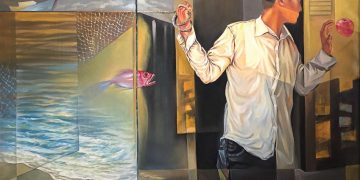 Giữ đường chân trời - tranh sơn dầu của Nguyễn Lương Sáng