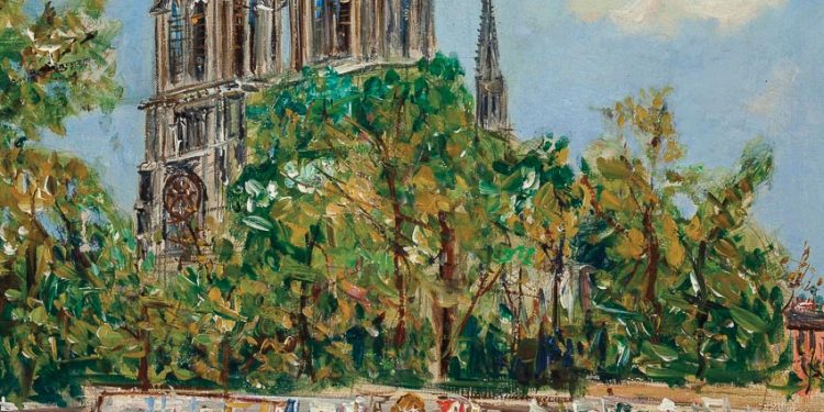 Quang cảnh Notre Dame de Paris - tranh của Utrillo