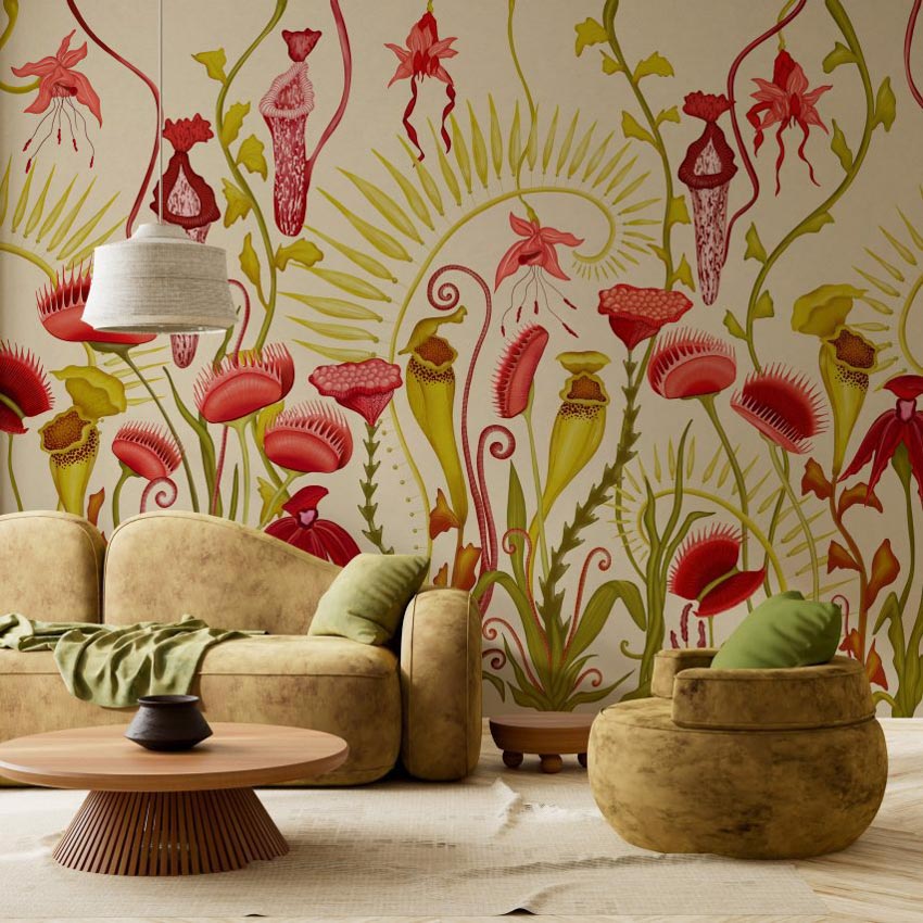 Giấy dán tường Eterna Nouveau của Astek với họa tiết thực vật phóng đại phong cách Art Nouveau - 2