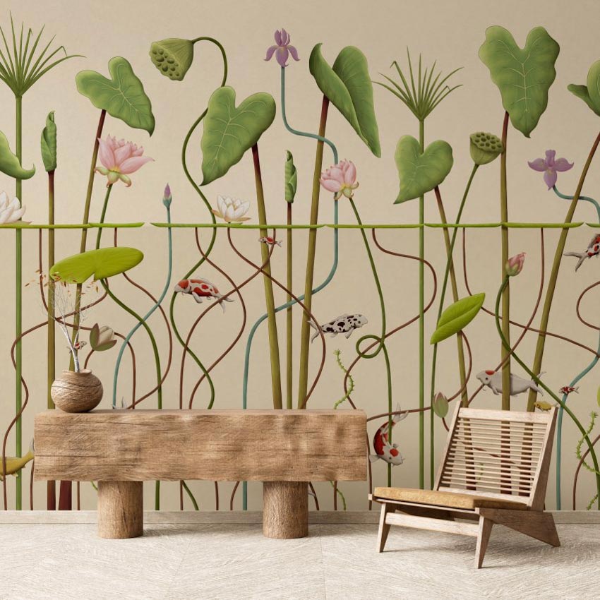 Giấy dán tường Eterna Nouveau của Astek với họa tiết thực vật phóng đại phong cách Art Nouveau - 3