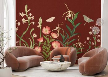 Giấy dán tường Eterna Nouveau của Astek với họa tiết thực vật phóng đại phong cách Art Nouveau - 5