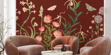 Giấy dán tường Eterna Nouveau của Astek với họa tiết thực vật phóng đại phong cách Art Nouveau - 5