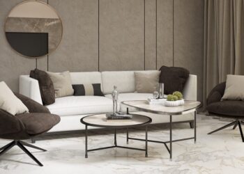 Phòng khách phong cách Modern với đường nét gọn và bảng màu trung tính