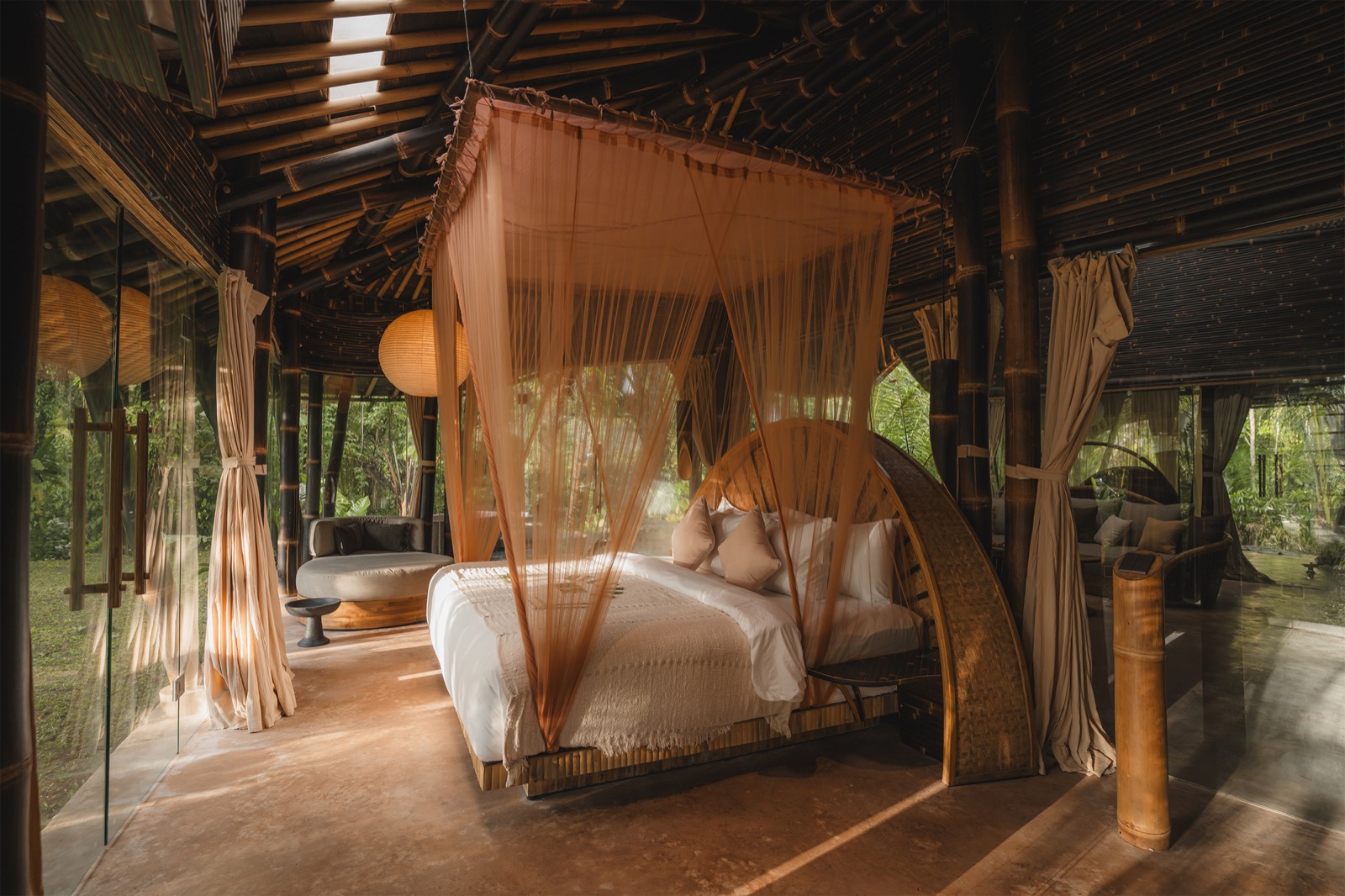 Chi tiết kiến trúc tre Hideout Leaf Villa