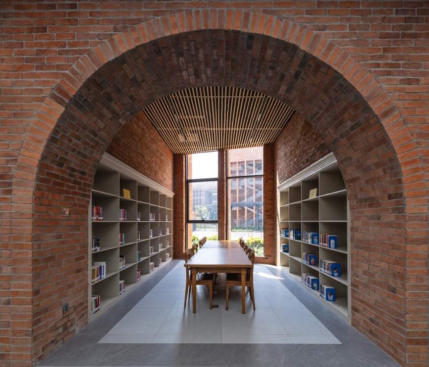Phòng đọc gợi hình Keble Library kết hợp vật liệu tre