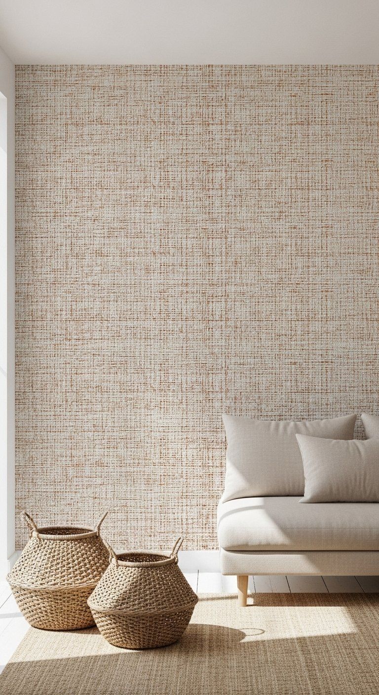 Tường dán grasscloth sợi cỏ