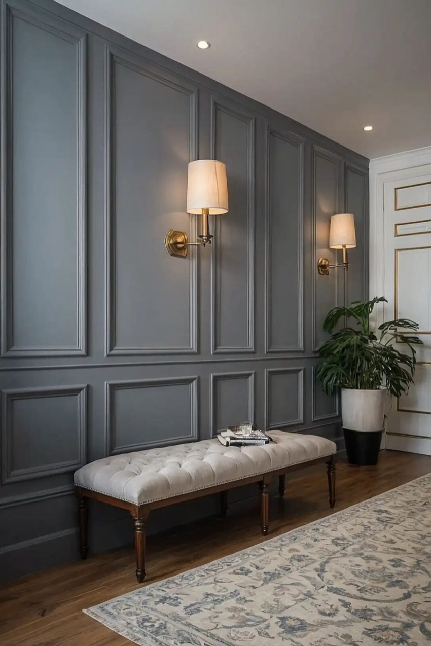 Ốp chân tường wainscoting hiện đại