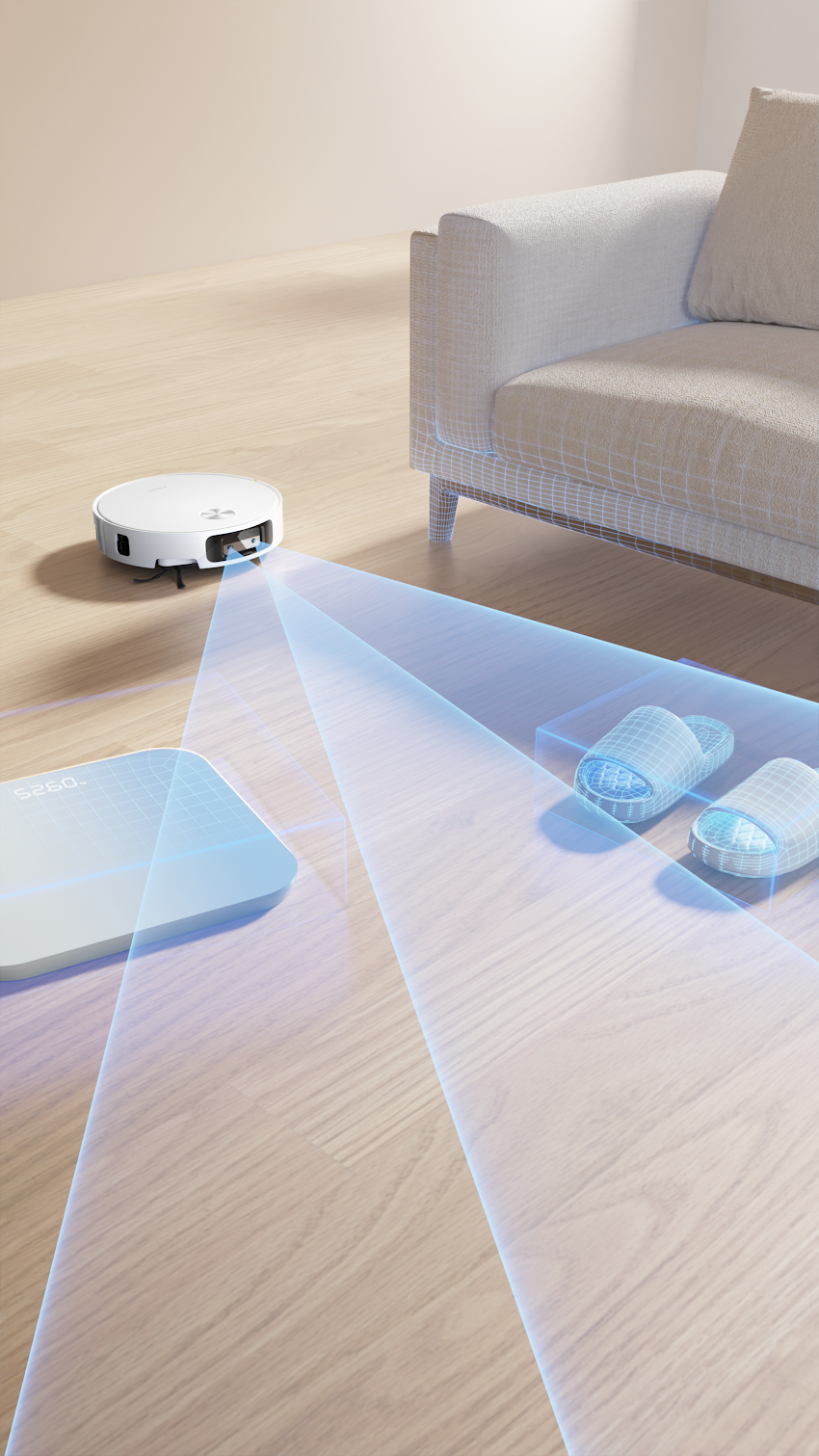 Camera AI của robot hút bụi Xiaomi nhận diện vật cản trên sàn