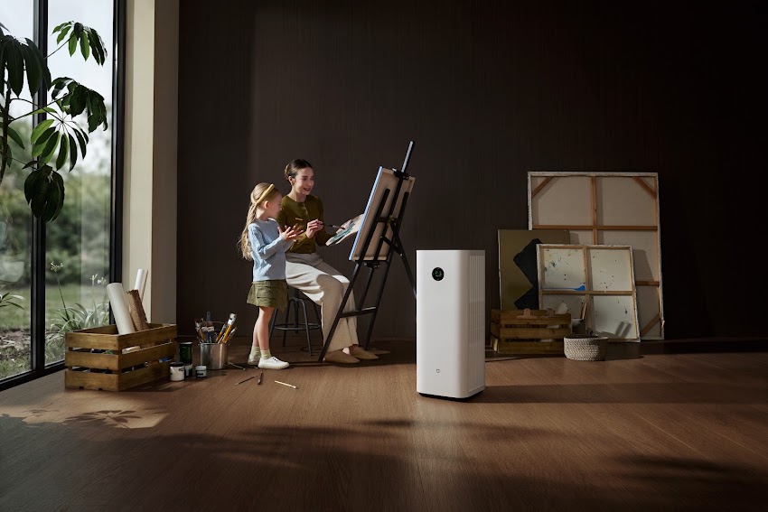 Máy lọc không khí Mijia Smart Air Purifier 6 Plus trong phòng sinh hoạt
