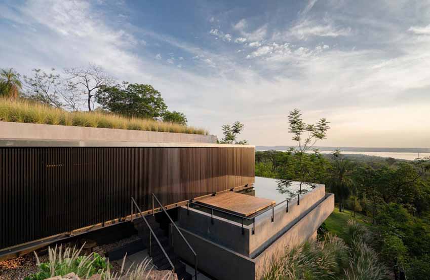 Mái nhà được phủ cỏ xanh và hồ bơi vô cực trong ngôi nhà ở Paraguay - 6