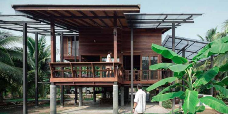 Ngôi nhà sàn gỗ ấm áp nằm giữa vườn dừa xanh mát - 1