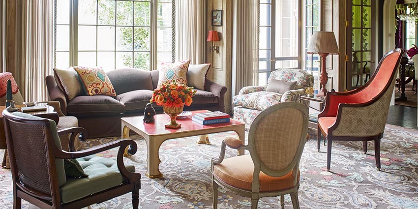 Thảm len trung tính kích thước lớn đặt dưới sofa trong phòng khách hiện đại, tạo sự gắn kết không gian - 6