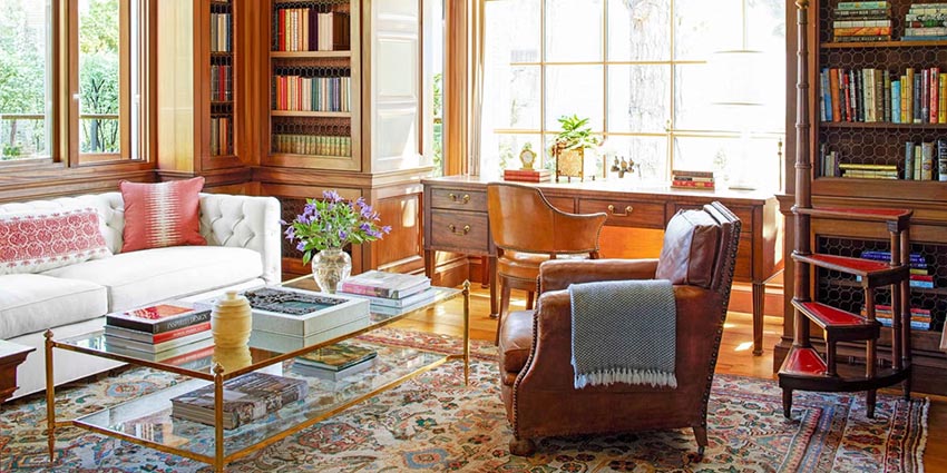 Thảm len trung tính kích thước lớn đặt dưới sofa trong phòng khách hiện đại, tạo sự gắn kết không gian - 5