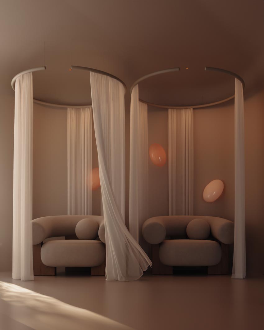 Không gian VRODA Clinic & Spa với kiến trúc hữu cơ, ánh sáng trần hình mặt trời và nội thất bo tròn mềm mại - 11