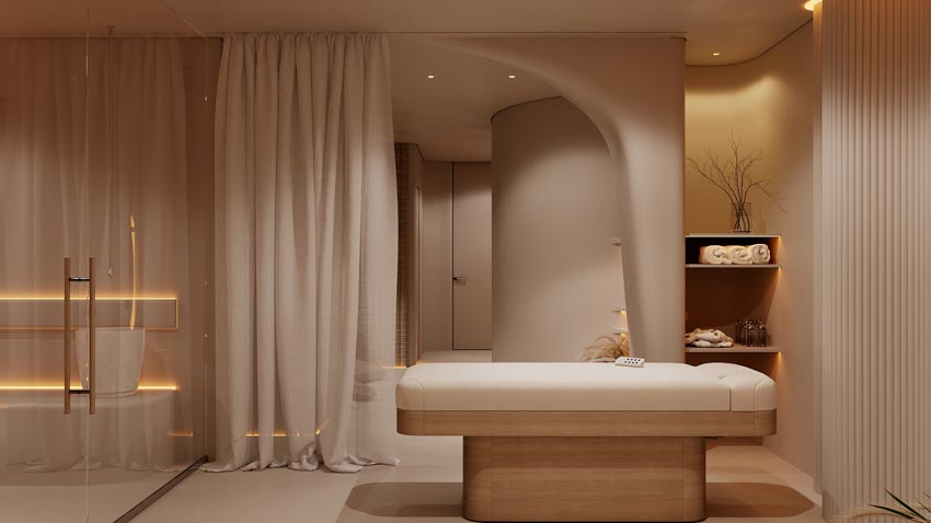 Không gian VRODA Clinic & Spa với kiến trúc hữu cơ, ánh sáng trần hình mặt trời và nội thất bo tròn mềm mại - 6
