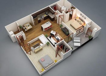 46 sơ đồ thiết kế căn hộ hai phòng ngủ (Phần 1) - 1