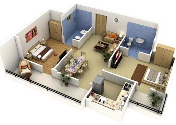 46 sơ đồ thiết kế căn hộ hai phòng ngủ (Phần 2) - 16