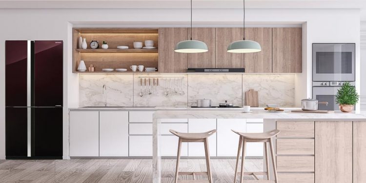 Tủ lạnh bốn cửa Olive Glassdoor của Sharp 3