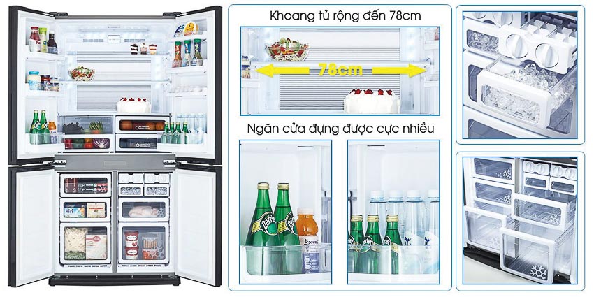 Tủ lạnh bốn cửa Olive Glassdoor của Sharp 5