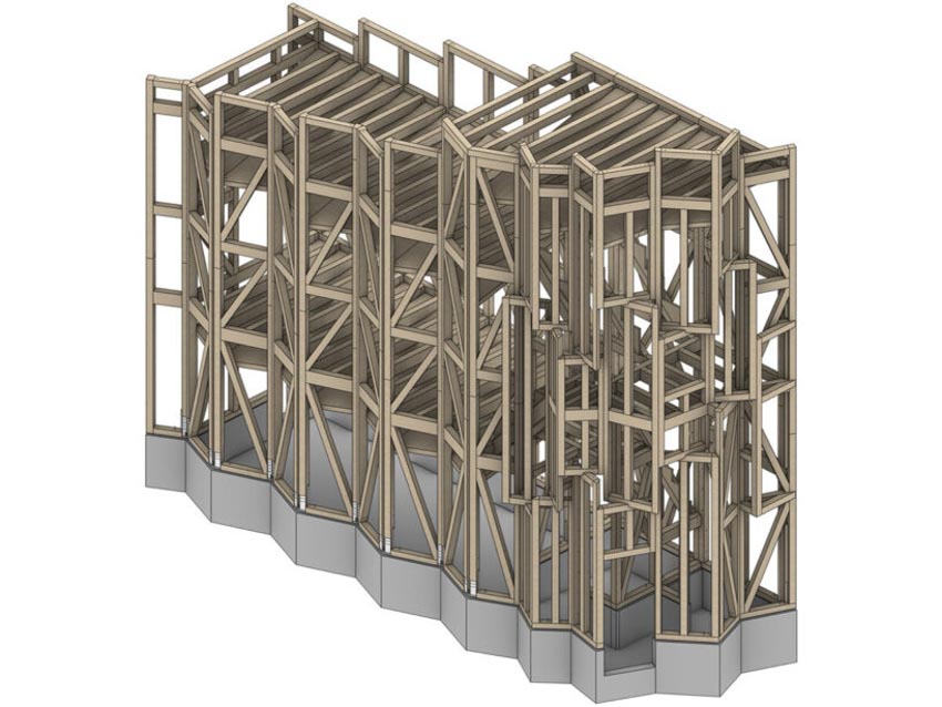 Công trình Prewood bằng gỗ tại Tokyo với mặt đứng cedar và thiết kế module lắp ghép trong không gian đô thị chật hẹp - 1