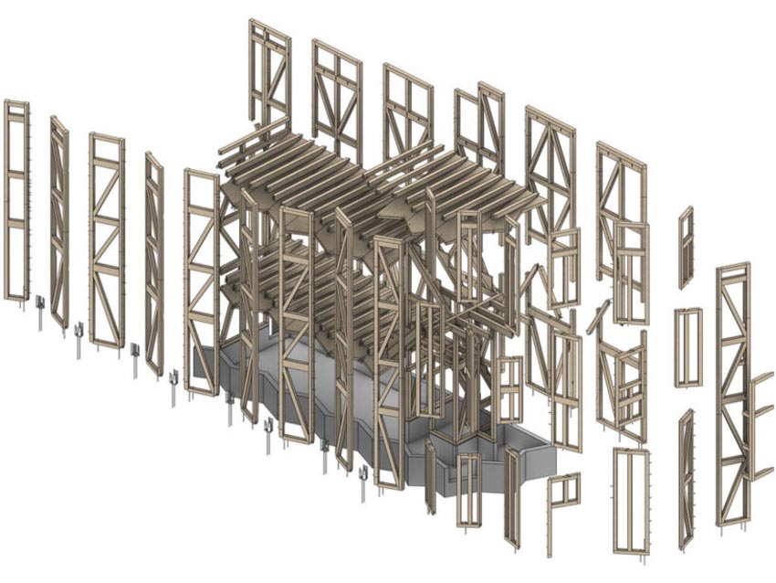 Công trình Prewood bằng gỗ tại Tokyo với mặt đứng cedar và thiết kế module lắp ghép trong không gian đô thị chật hẹp - 3