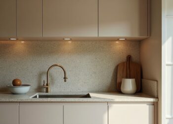 Bề mặt terrazzo trong bếp nhà Việt