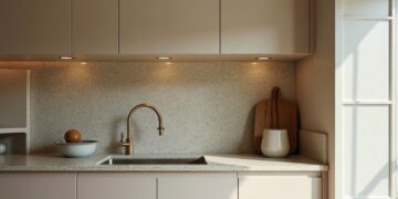 Bề mặt terrazzo trong bếp nhà Việt