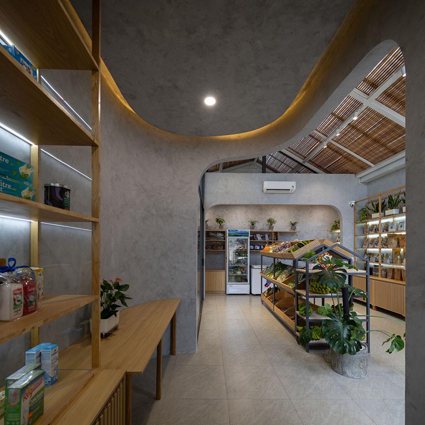 không gian shophouse Thy’s House tại Biên Hòa với mái kính, lam gỗ và vòm bê tông cong mềm mại - 16