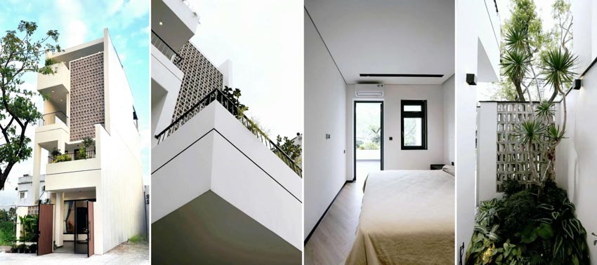 Không gian nội thất tối giản của V’s House với tông trắng đen, cầu thang hiện đại, ánh sáng tự nhiên và thiết kế nhà ống thông tầng - 1